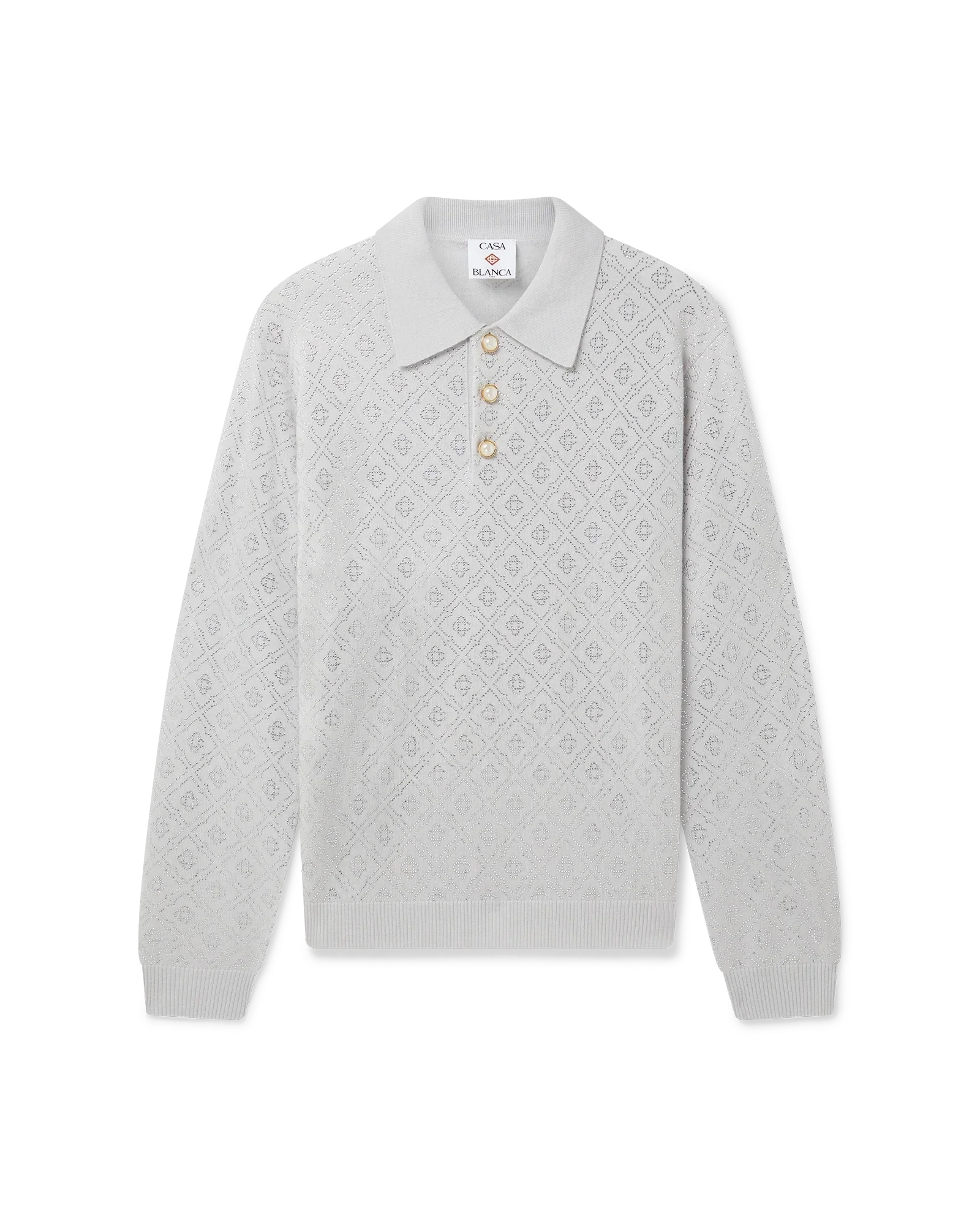 Crystal Monogram Knit Polo Shirt | Casablanca Paris | Image 1