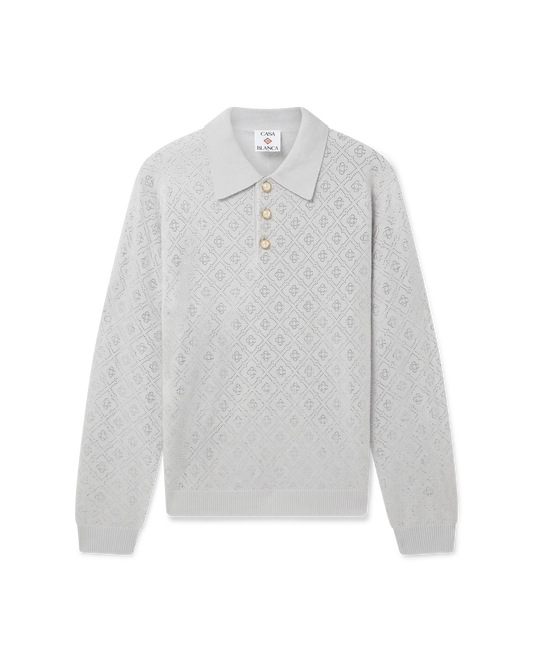 Crystal Monogram Knit Polo Shirt | Casablanca Paris | Image 1