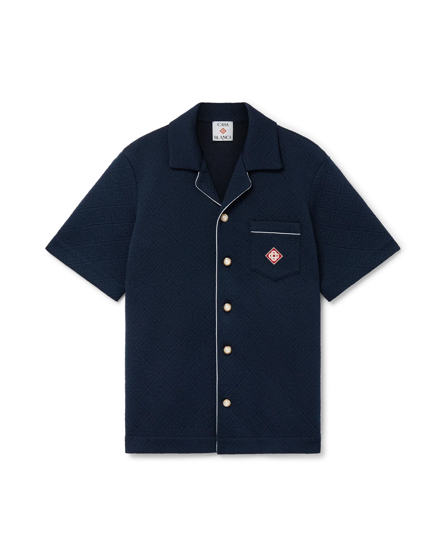 Jacquard Monogram Short Sleeve Shirt | Casablanca Paris | Image 1