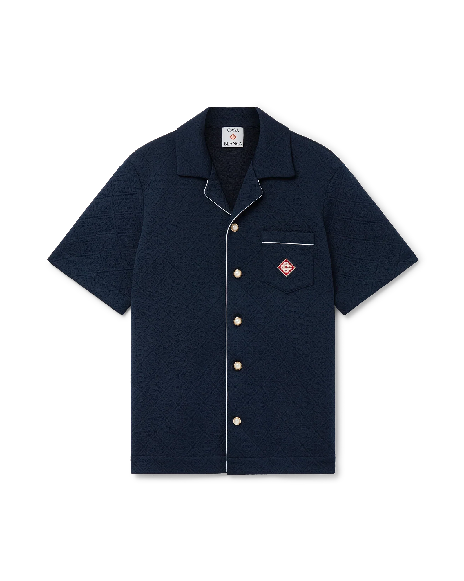 Jacquard Monogram Short Sleeve Shirt | Casablanca Paris | Image 1