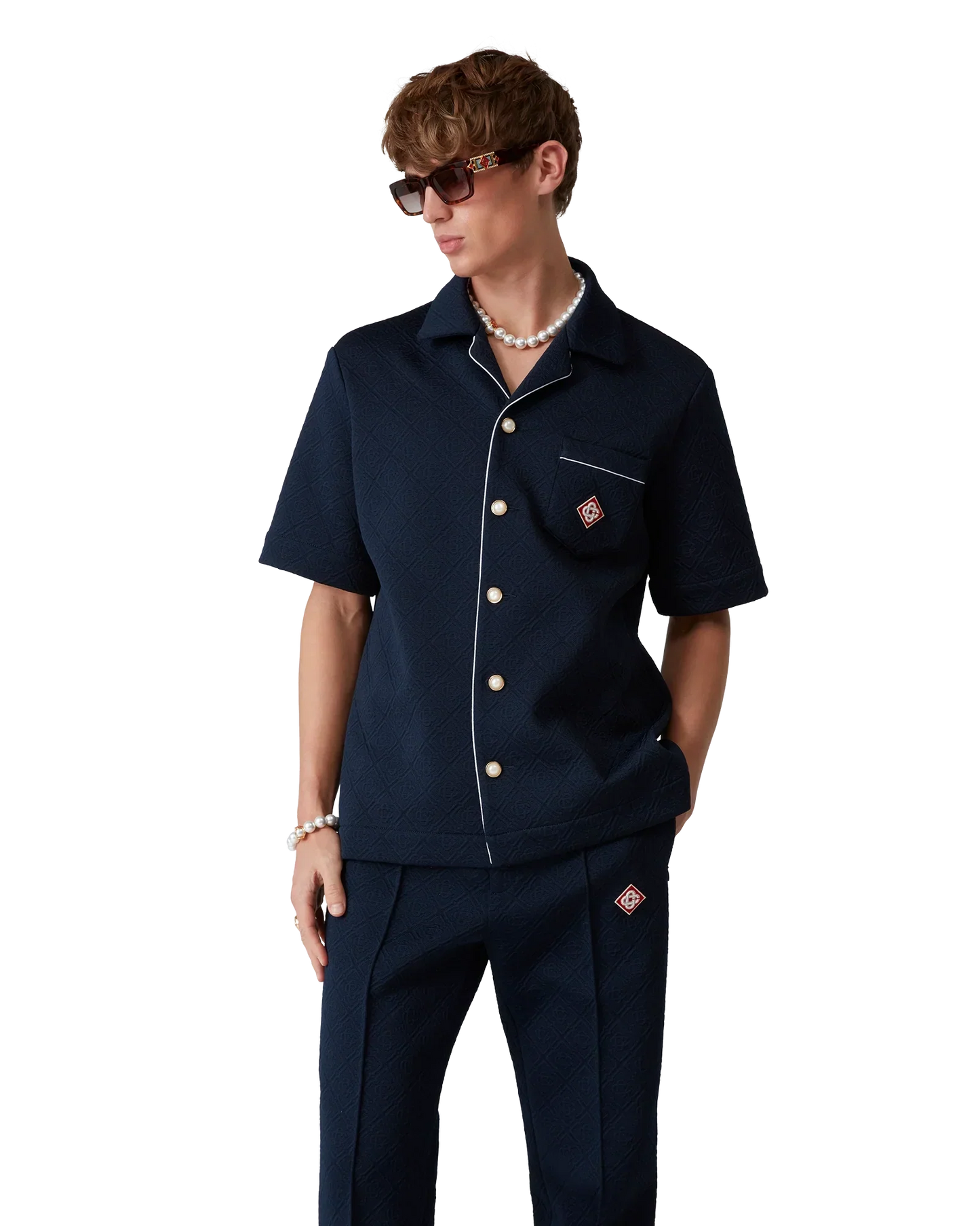 Jacquard Monogram Short Sleeve Shirt | Casablanca Paris | Image 4