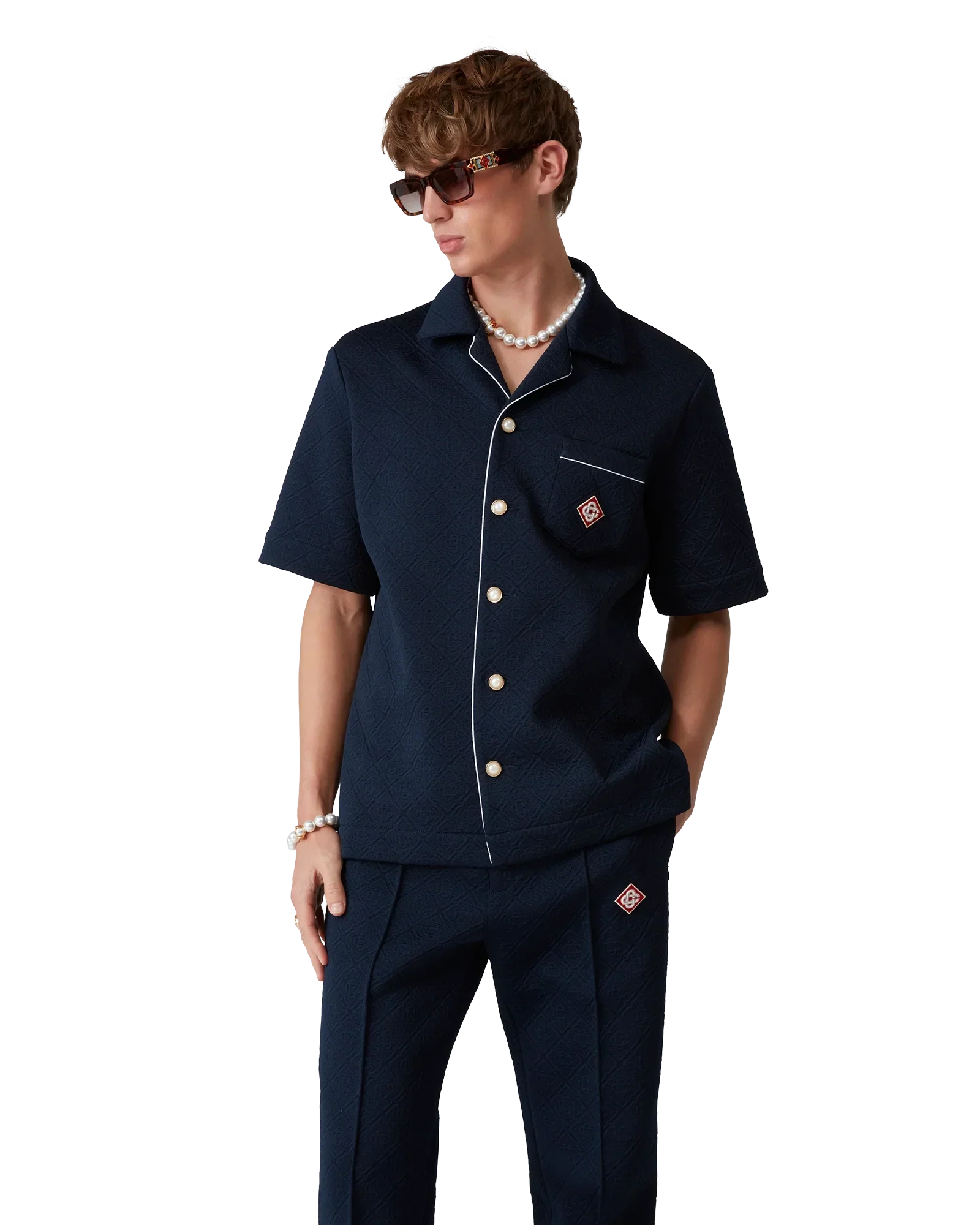 Jacquard Monogram Short Sleeve Shirt | Casablanca Paris | Image 4