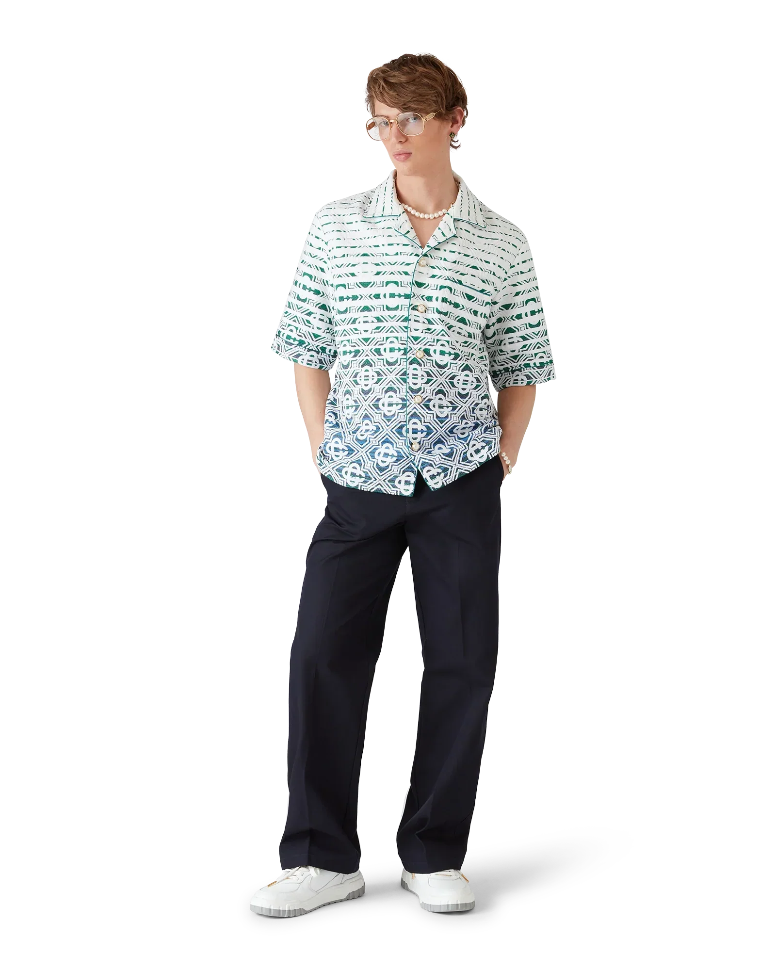 Monogram Gradient Towelling Short Sleeve Shirt | Casablanca Paris | Image 2