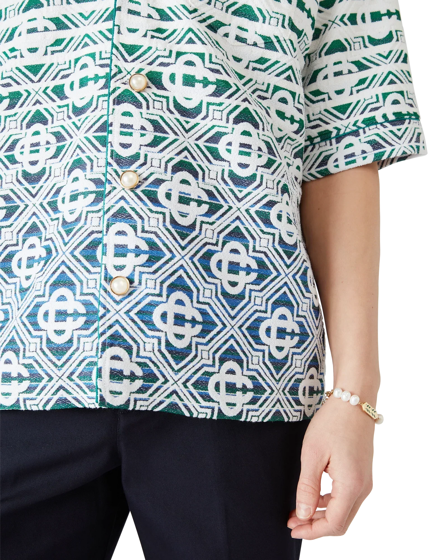 Monogram Gradient Towelling Short Sleeve Shirt | Casablanca Paris | Image 5