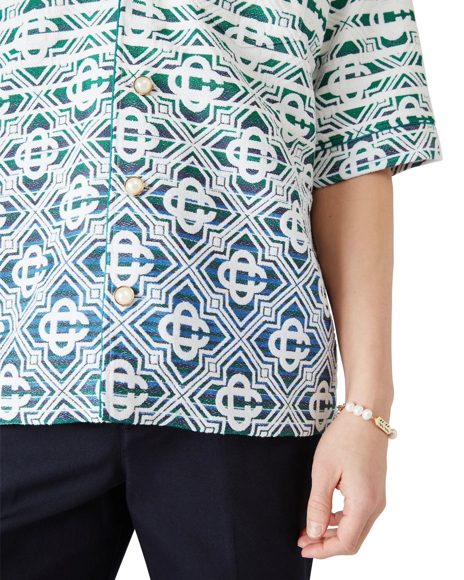 Monogram Gradient Towelling Short Sleeve Shirt | Casablanca Paris | Image 5