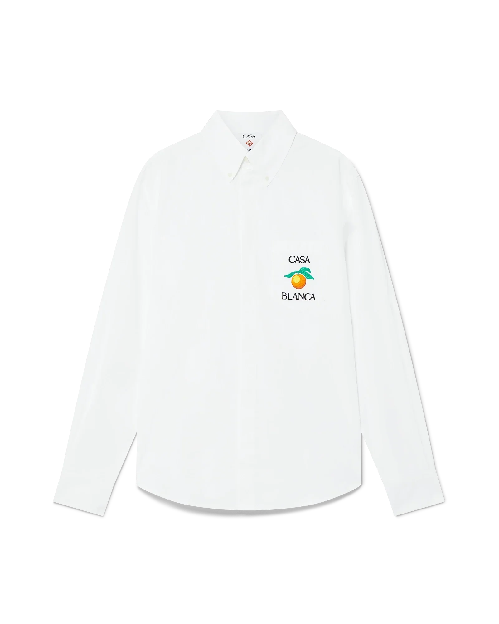 Embroidered Orange Oxford Shirt | Casablanca Paris | Image 1