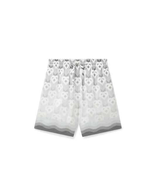 Gradient Heart Monogram Silk Shorts | Casablanca Paris | Image 1