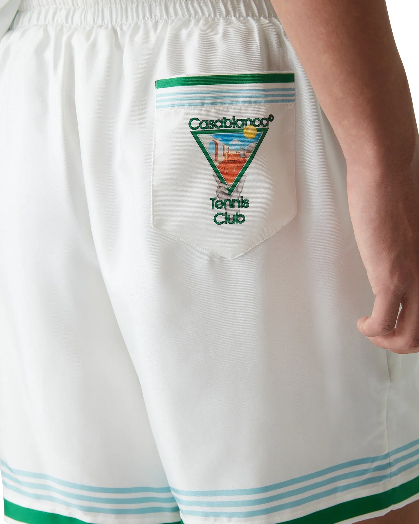 Metaphysical Tennis Icon Silk Shorts | Casablanca Paris | Image 5