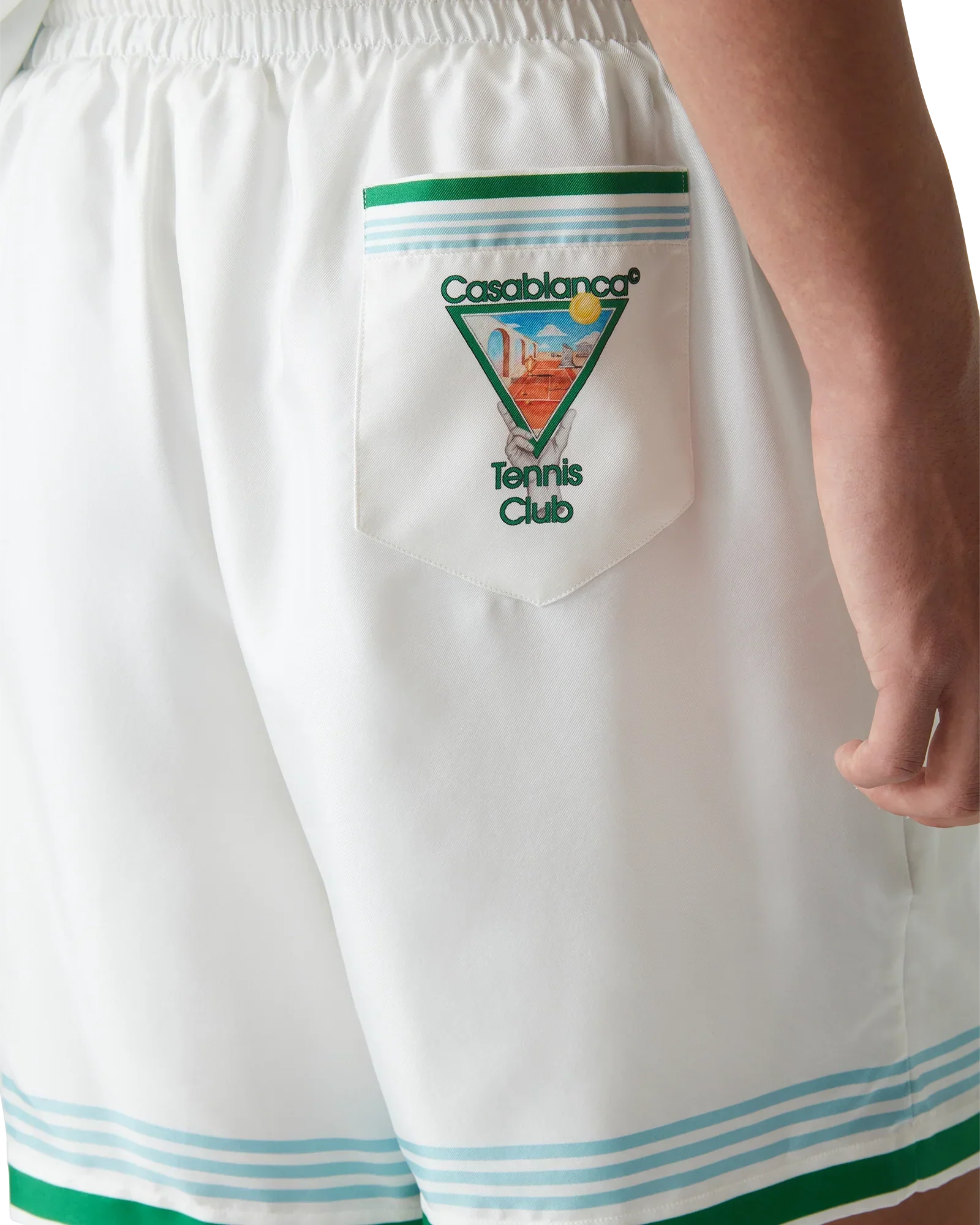 Metaphysical Tennis Icon Silk Shorts | Casablanca Paris | Image 5
