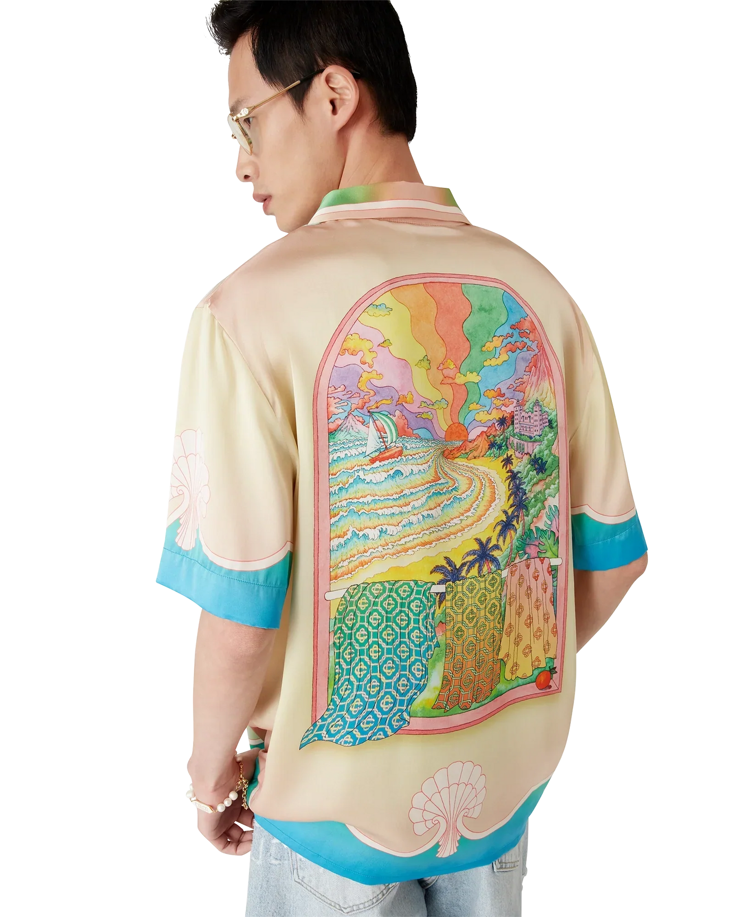 Lucid Dreams Short Sleeve Silk Shirt | Casablanca Paris | Image 7