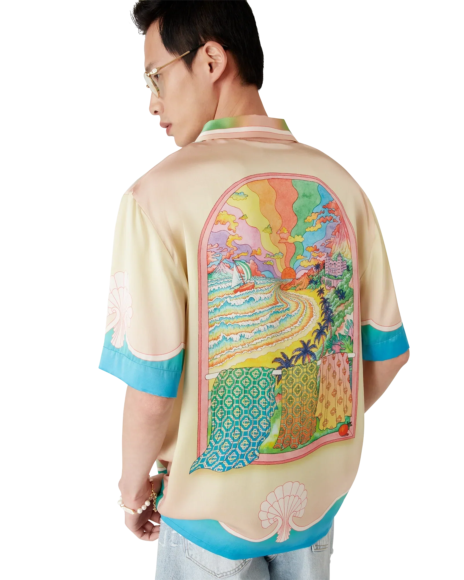 Lucid Dreams Short Sleeve Silk Shirt | Casablanca Paris | Image 7