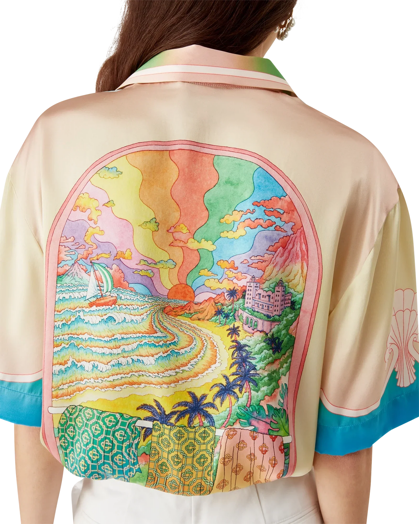Lucid Dreams Short Sleeve Silk Shirt | Casablanca Paris | Image 8