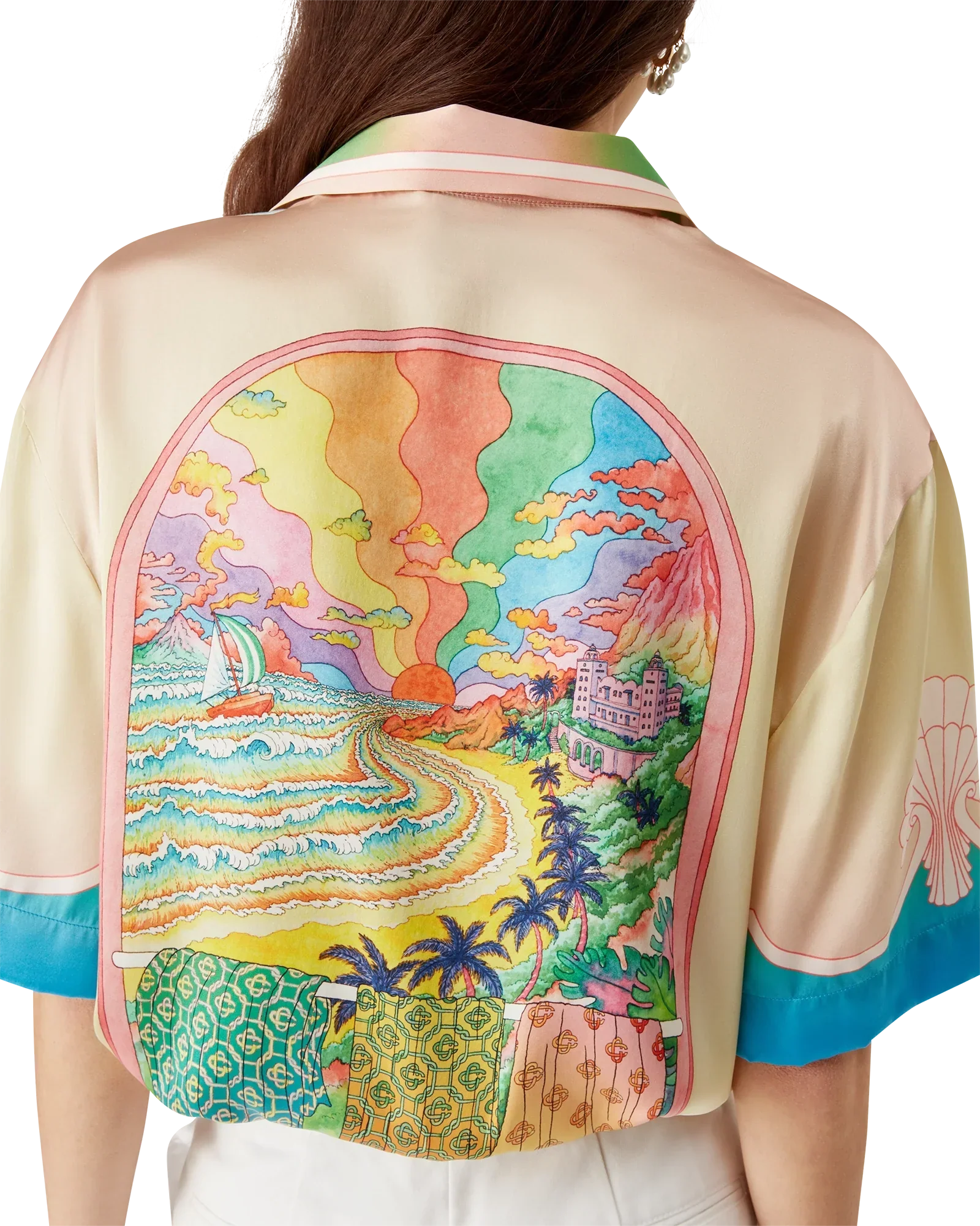 Lucid Dreams Short Sleeve Silk Shirt | Casablanca Paris | Image 8