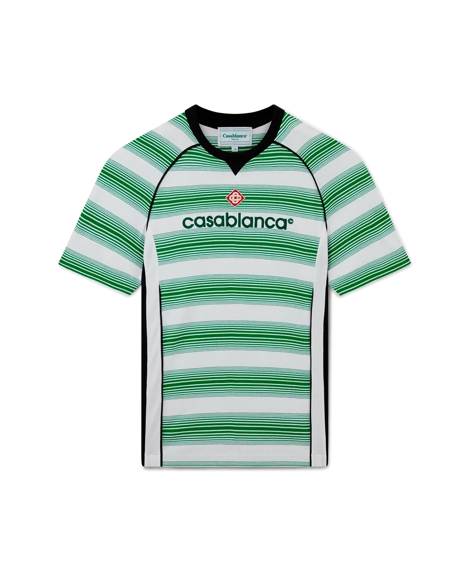 Gradient Stripe Panelled Short Sleeve T-Shirt | Casablanca Paris | Image 1