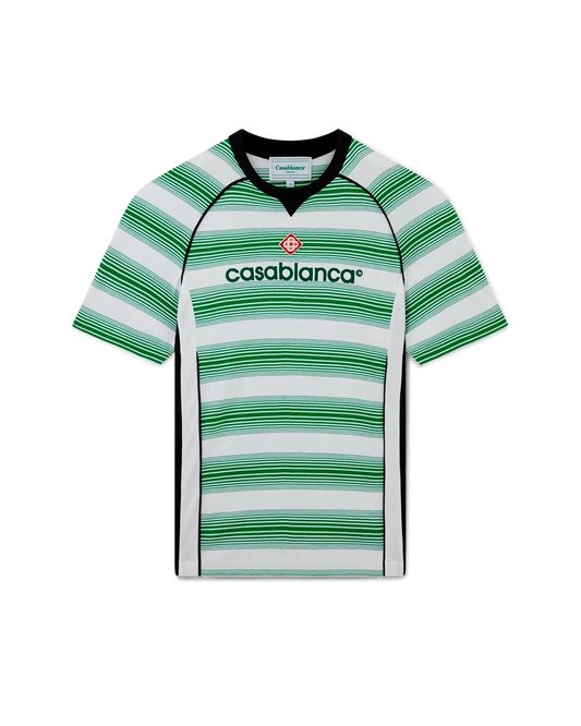 Gradient Stripe Panelled Short Sleeve T-Shirt | Casablanca Paris | Image 1
