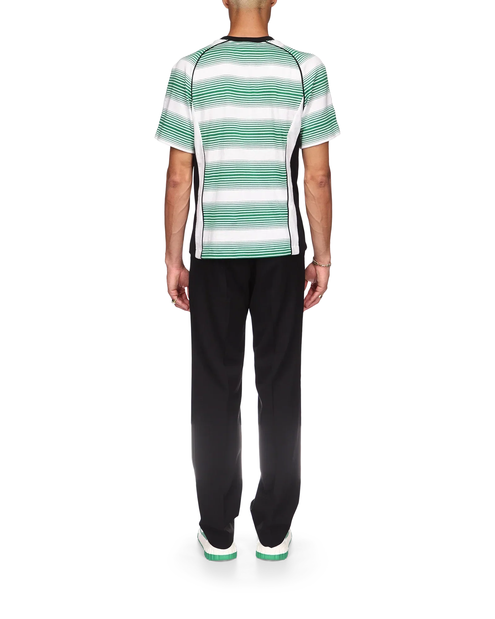Gradient Stripe Panelled Short Sleeve T-Shirt | Casablanca Paris | Image 4