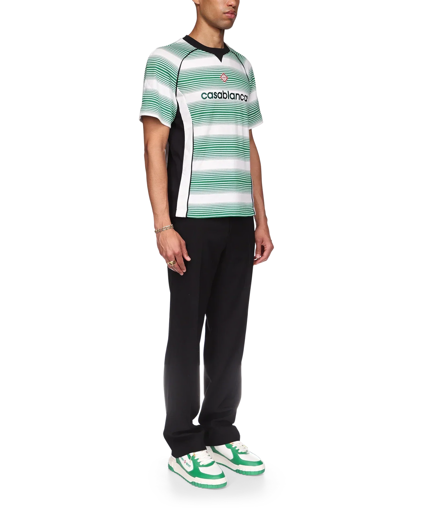 Gradient Stripe Panelled Short Sleeve T-Shirt | Casablanca Paris | Image 5