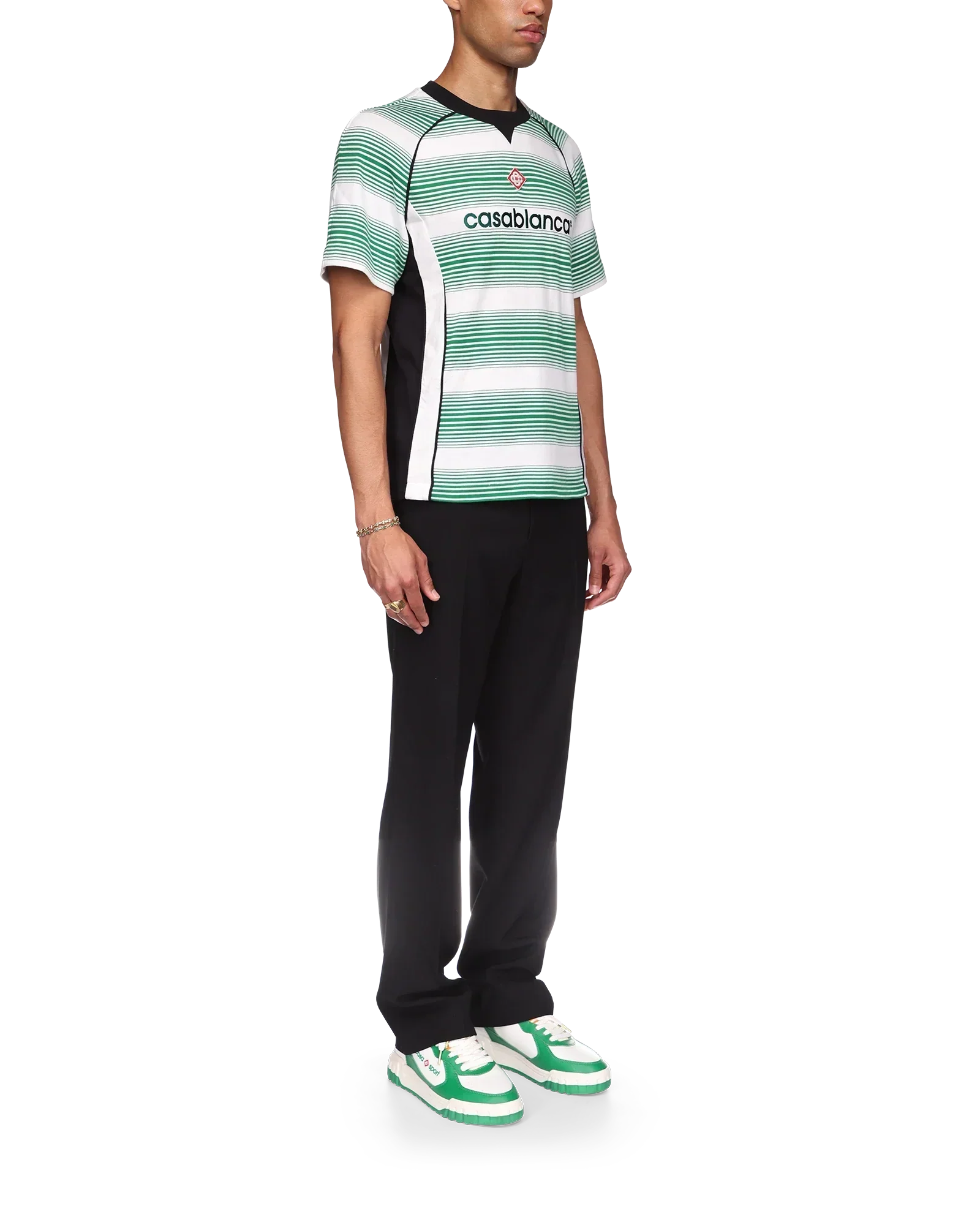 Gradient Stripe Panelled Short Sleeve T-Shirt | Casablanca Paris | Image 5