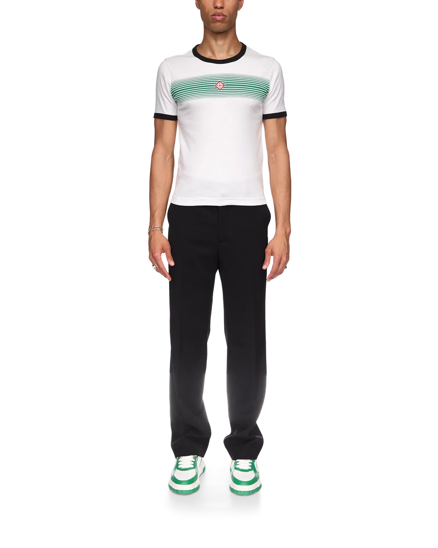 Gradient Stripe Ringer Short Sleeve T-Shirt | Casablanca Paris | Image 2