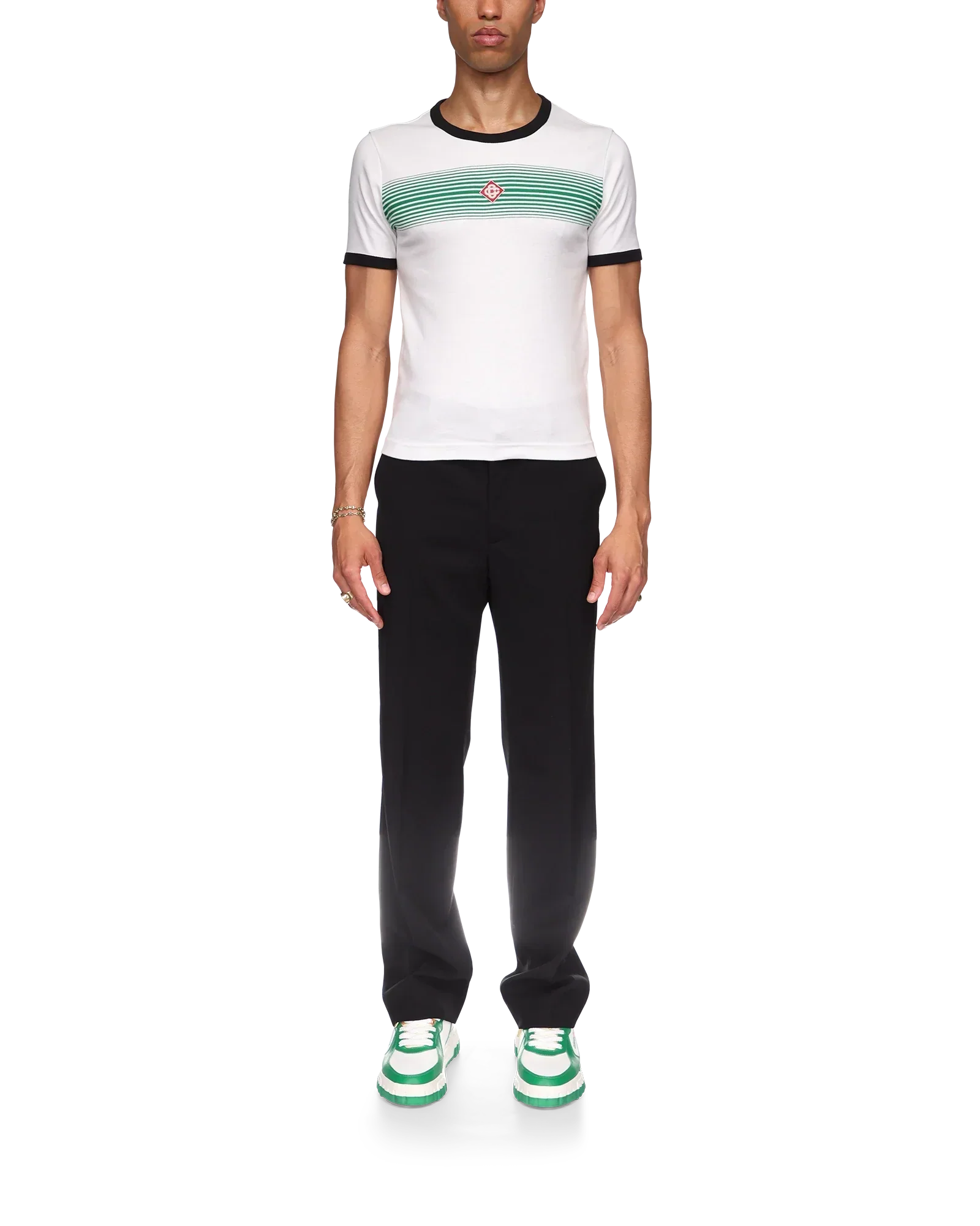 Gradient Stripe Ringer Short Sleeve T-Shirt | Casablanca Paris | Image 2