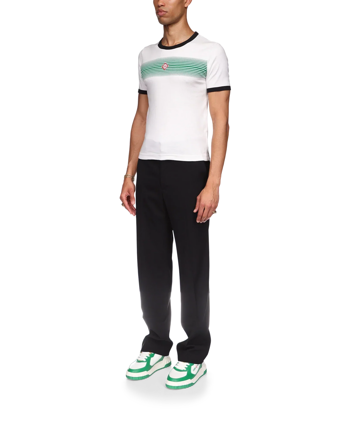 Gradient Stripe Ringer Short Sleeve T-Shirt | Casablanca Paris | Image 3