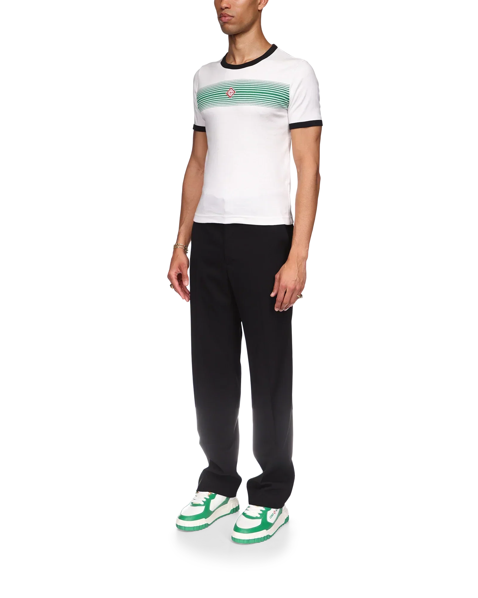 Gradient Stripe Ringer Short Sleeve T-Shirt | Casablanca Paris | Image 3