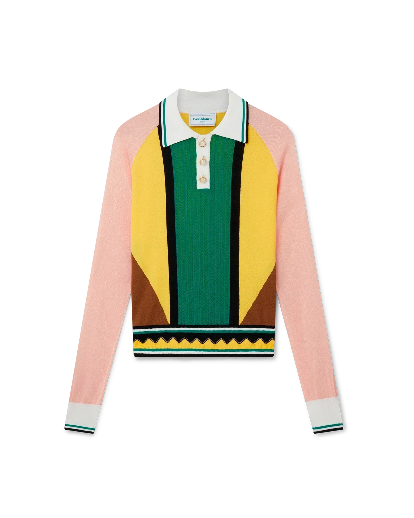 Graphic Panelled Polo Shirt | Casablanca Paris | Image 1