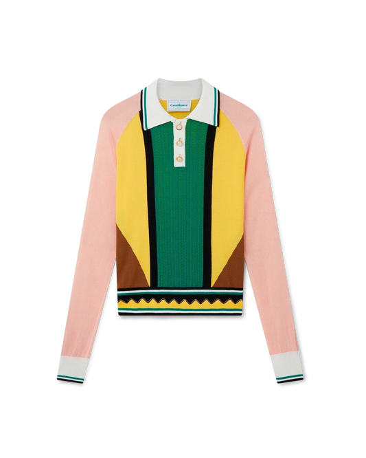 Graphic Panelled Polo Shirt | Casablanca Paris | Image 1