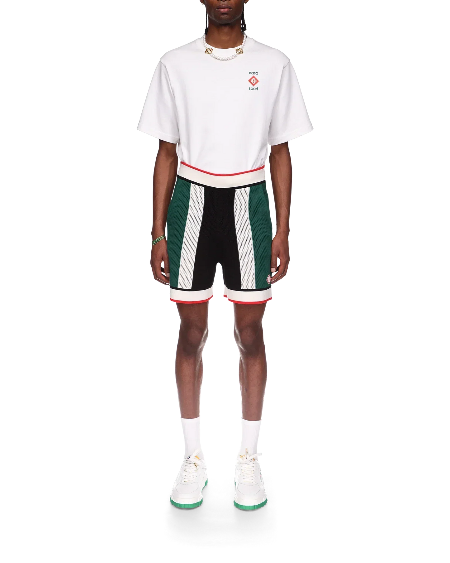 Striped Mesh Shorts | Casablanca Paris | Image 2