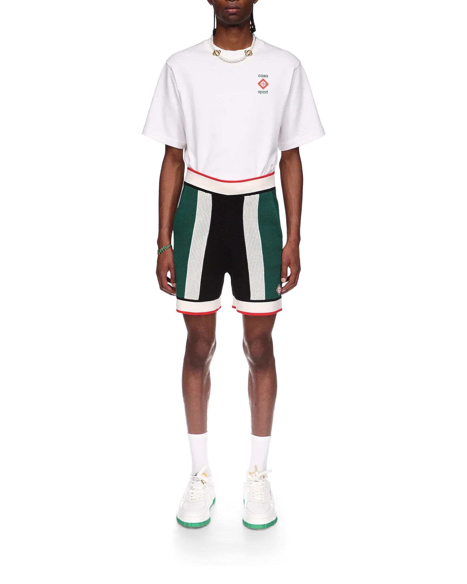 Striped Mesh Shorts | Casablanca Paris | Image 2
