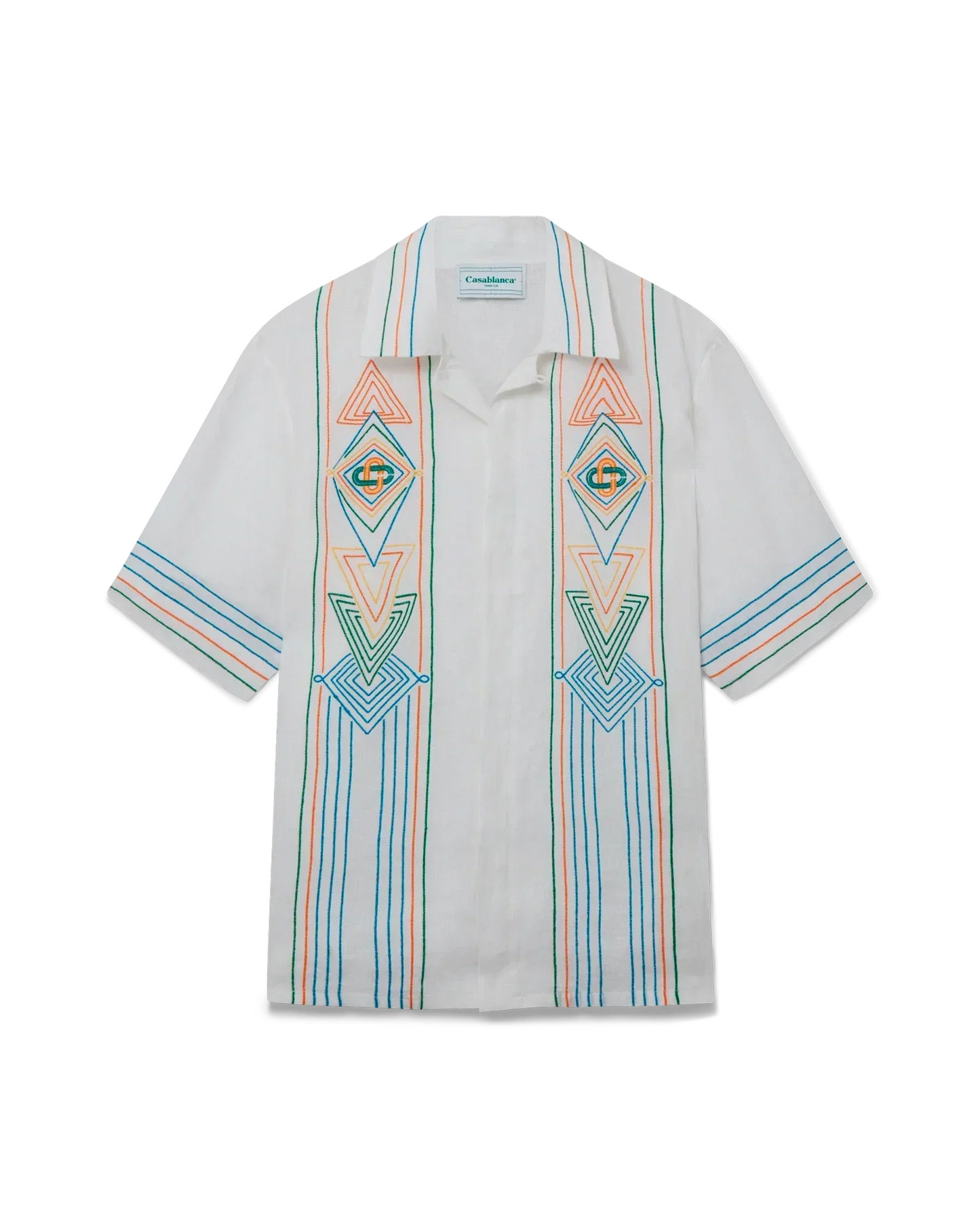Le Fil De La Musique Short Sleeve Linen Shirt | Casablanca Paris | Image 1