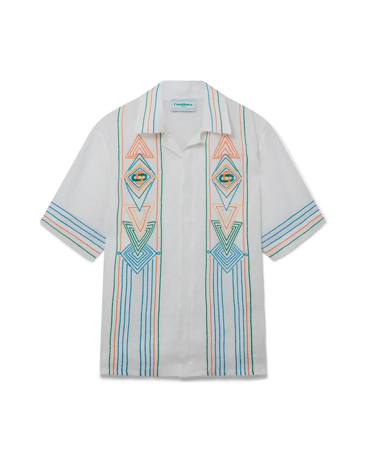 Le Fil De La Musique Short Sleeve Linen Shirt | Casablanca Paris | Image 1