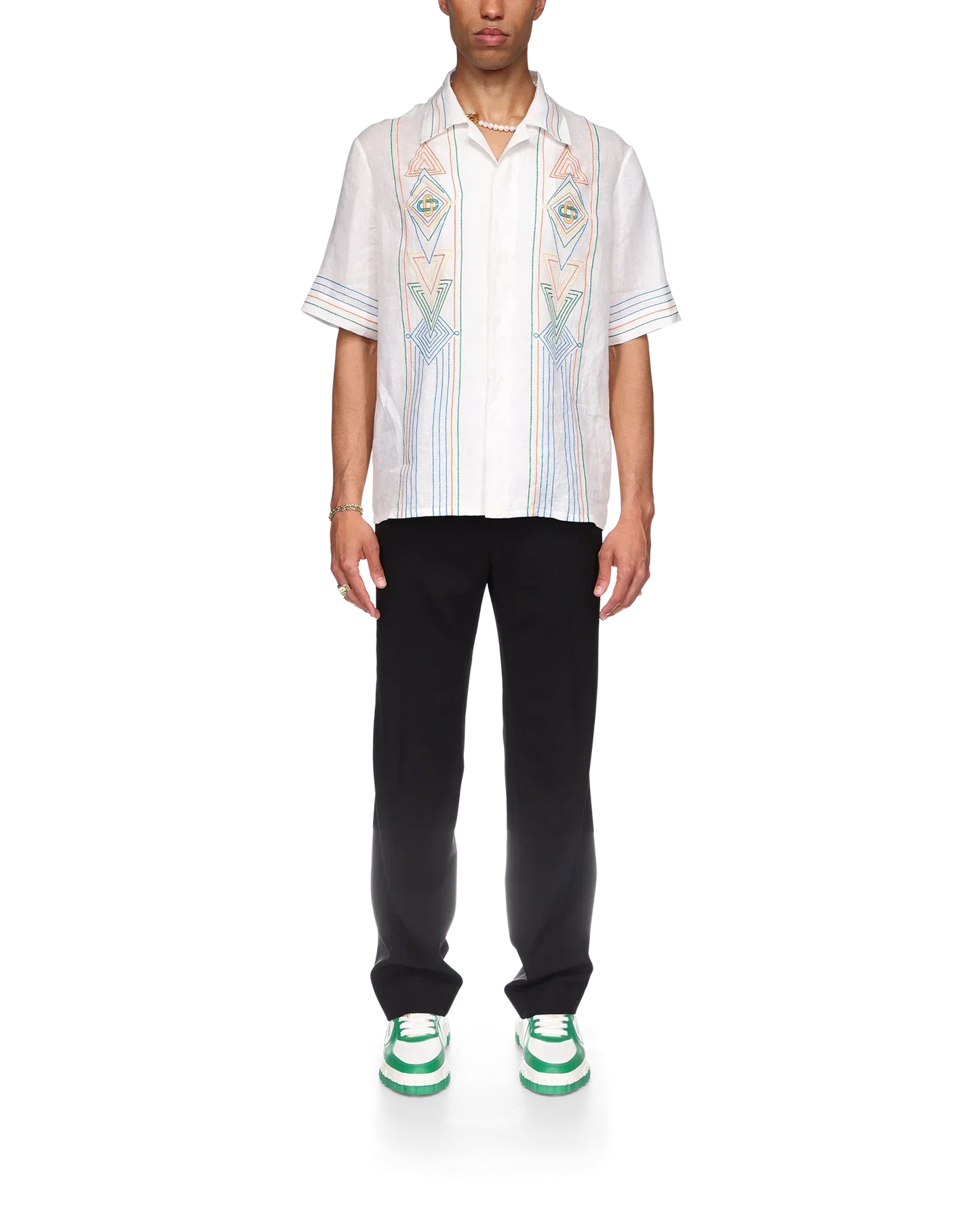 Le Fil De La Musique Short Sleeve Linen Shirt | Casablanca Paris | Image 2