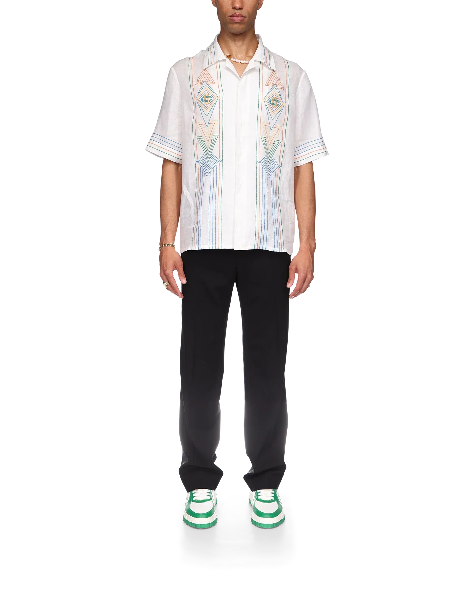Le Fil De La Musique Short Sleeve Linen Shirt | Casablanca Paris | Image 2