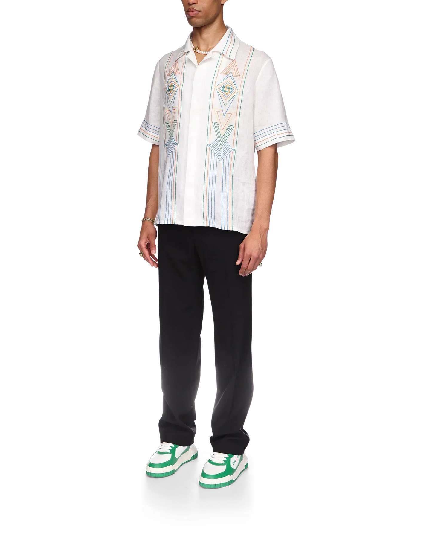 Le Fil De La Musique Short Sleeve Linen Shirt | Casablanca Paris | Image 3