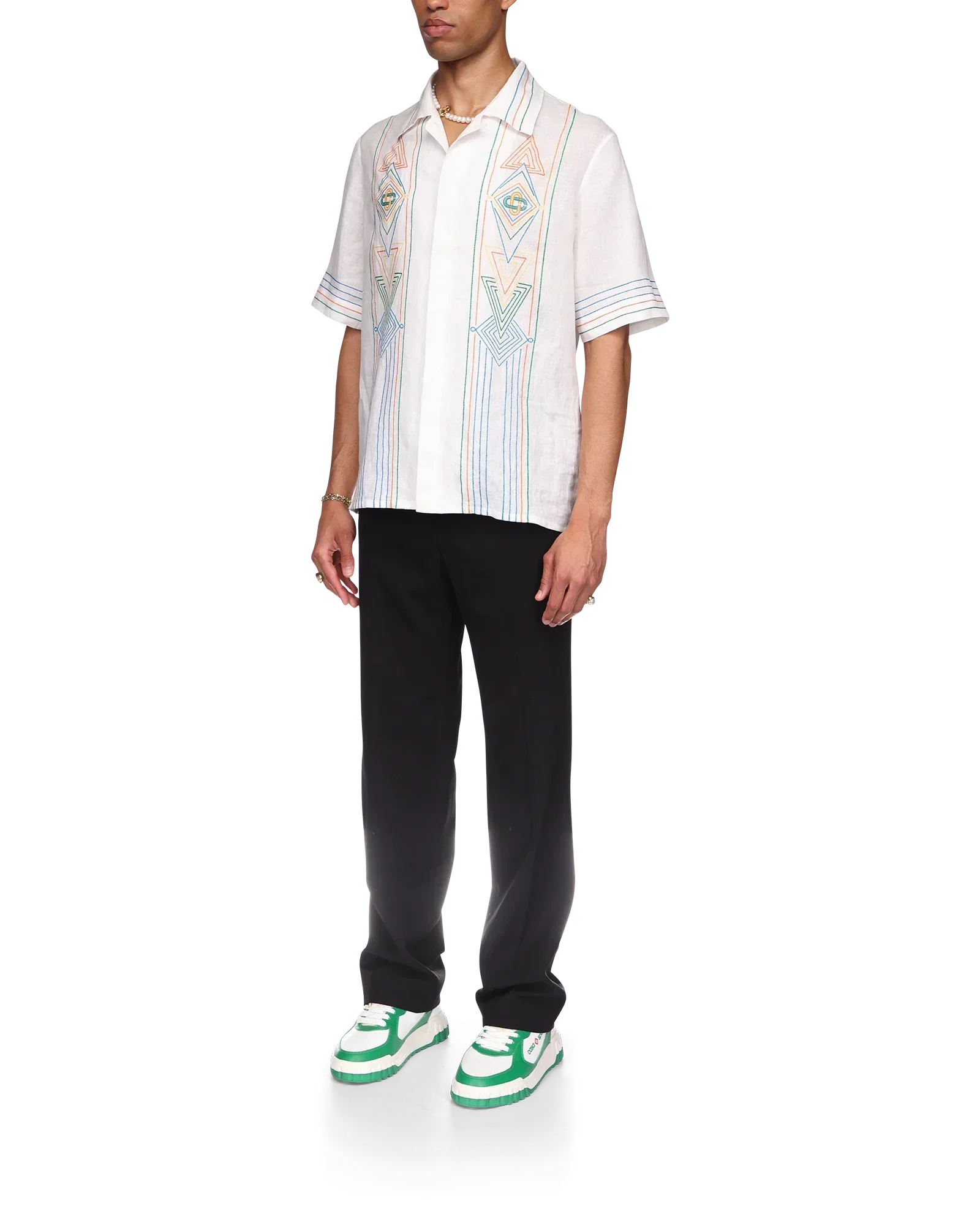 Le Fil De La Musique Short Sleeve Linen Shirt | Casablanca Paris | Image 3
