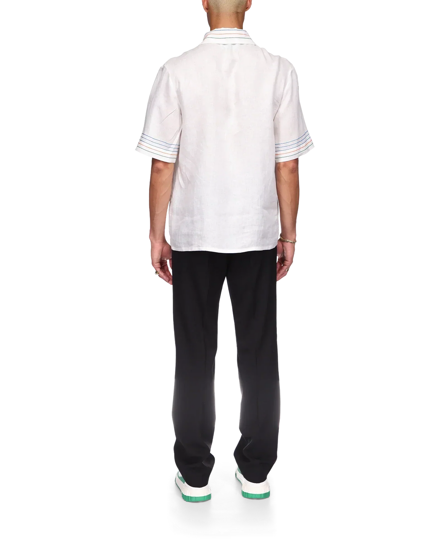Le Fil De La Musique Short Sleeve Linen Shirt | Casablanca Paris | Image 4