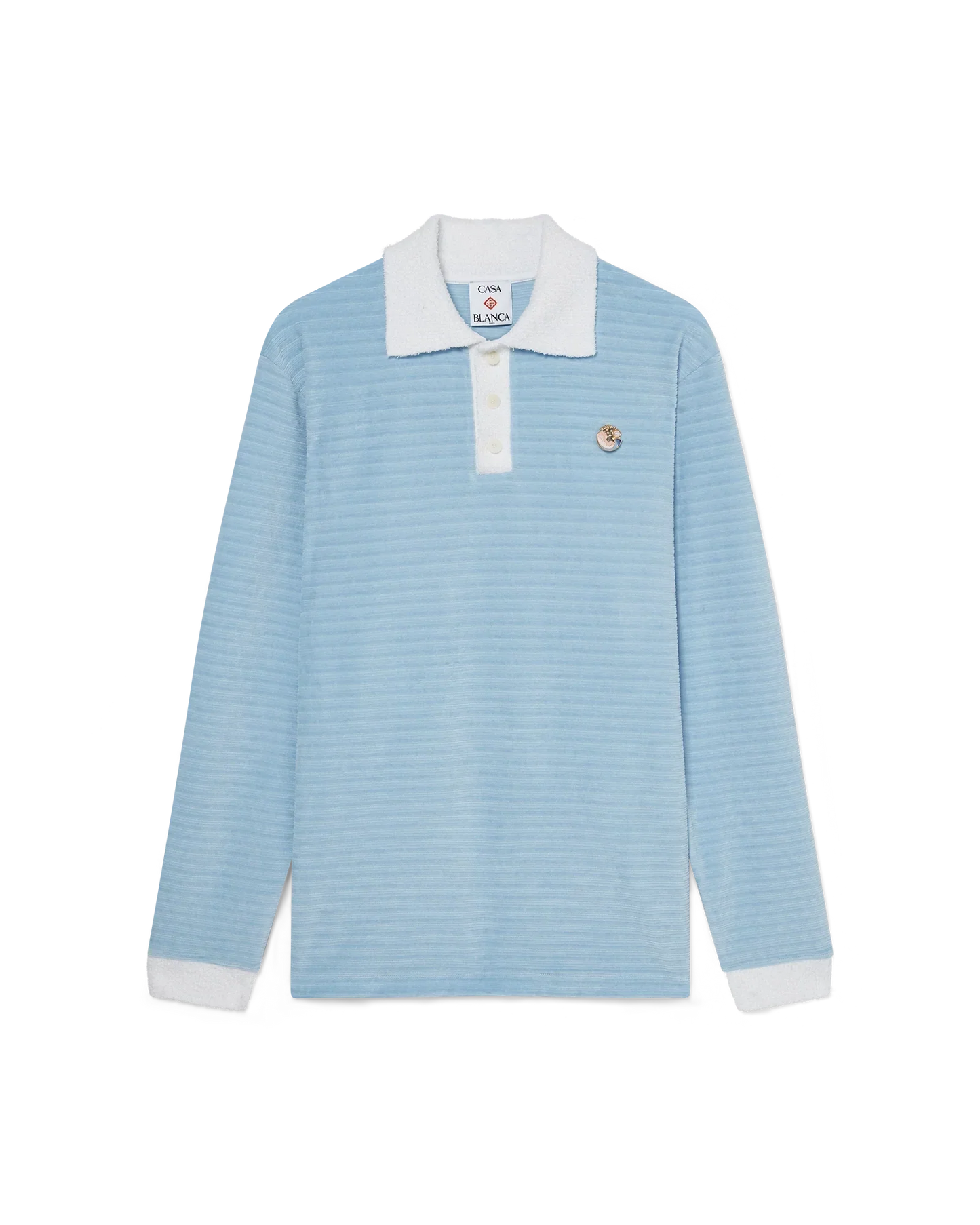 Velour Stripe Polo Shirt | Casablanca Paris | Image 1