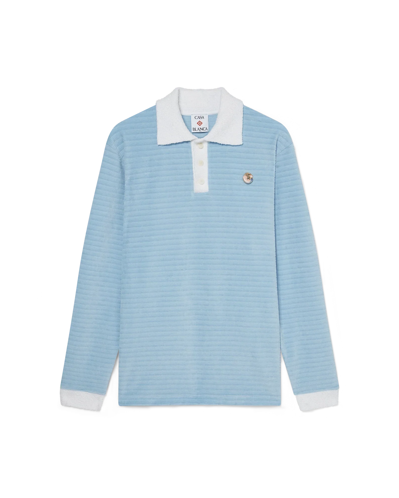 Velour Stripe Polo Shirt | Casablanca Paris | Image 1