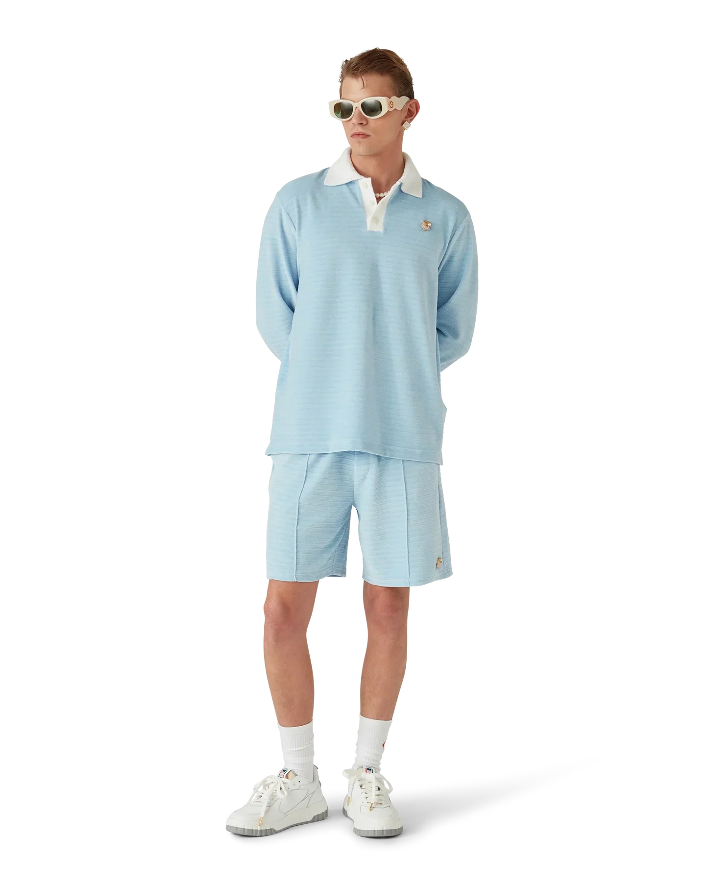 Velour Stripe Polo Shirt | Casablanca Paris | Image 2
