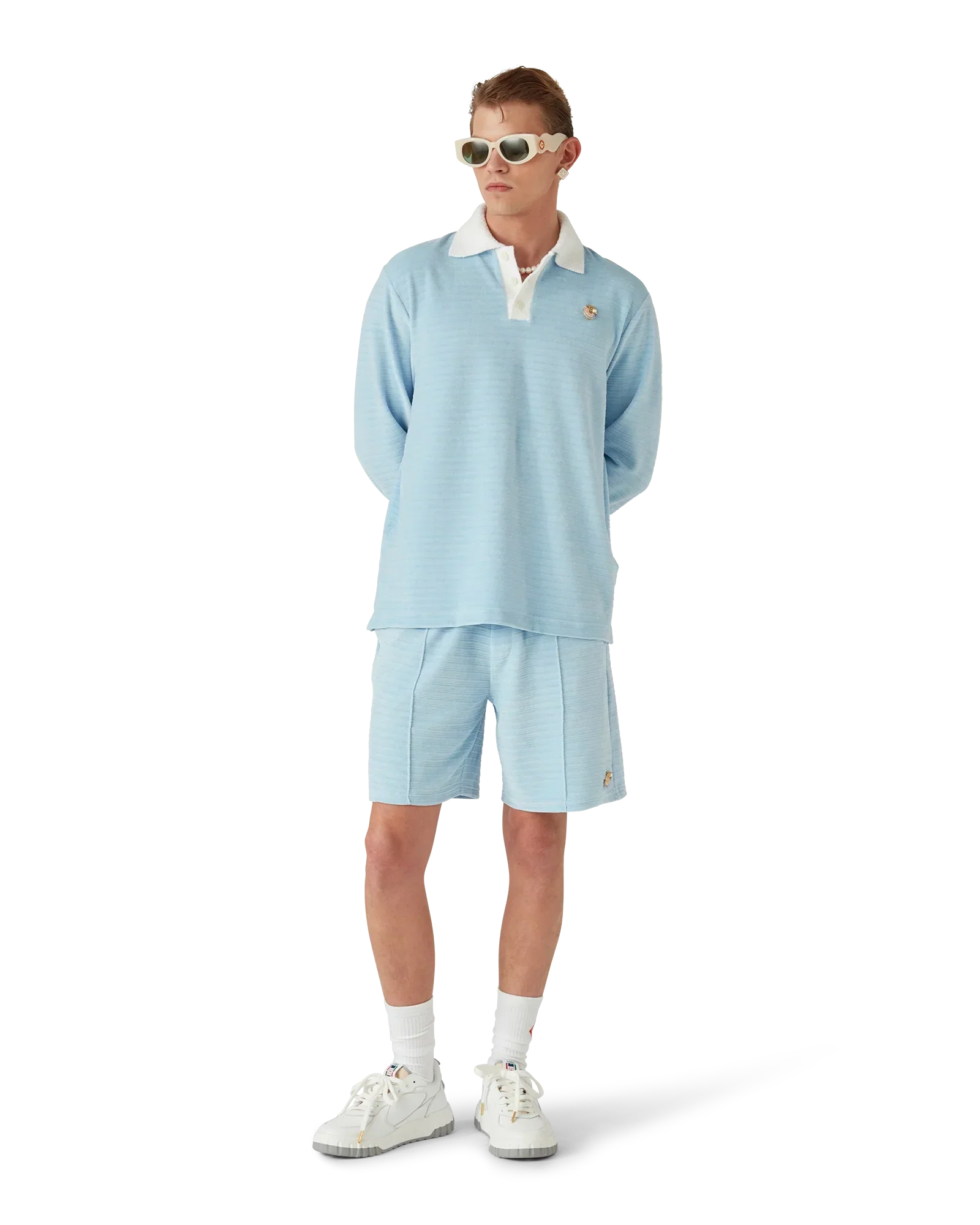 Velour Stripe Polo Shirt | Casablanca Paris | Image 2