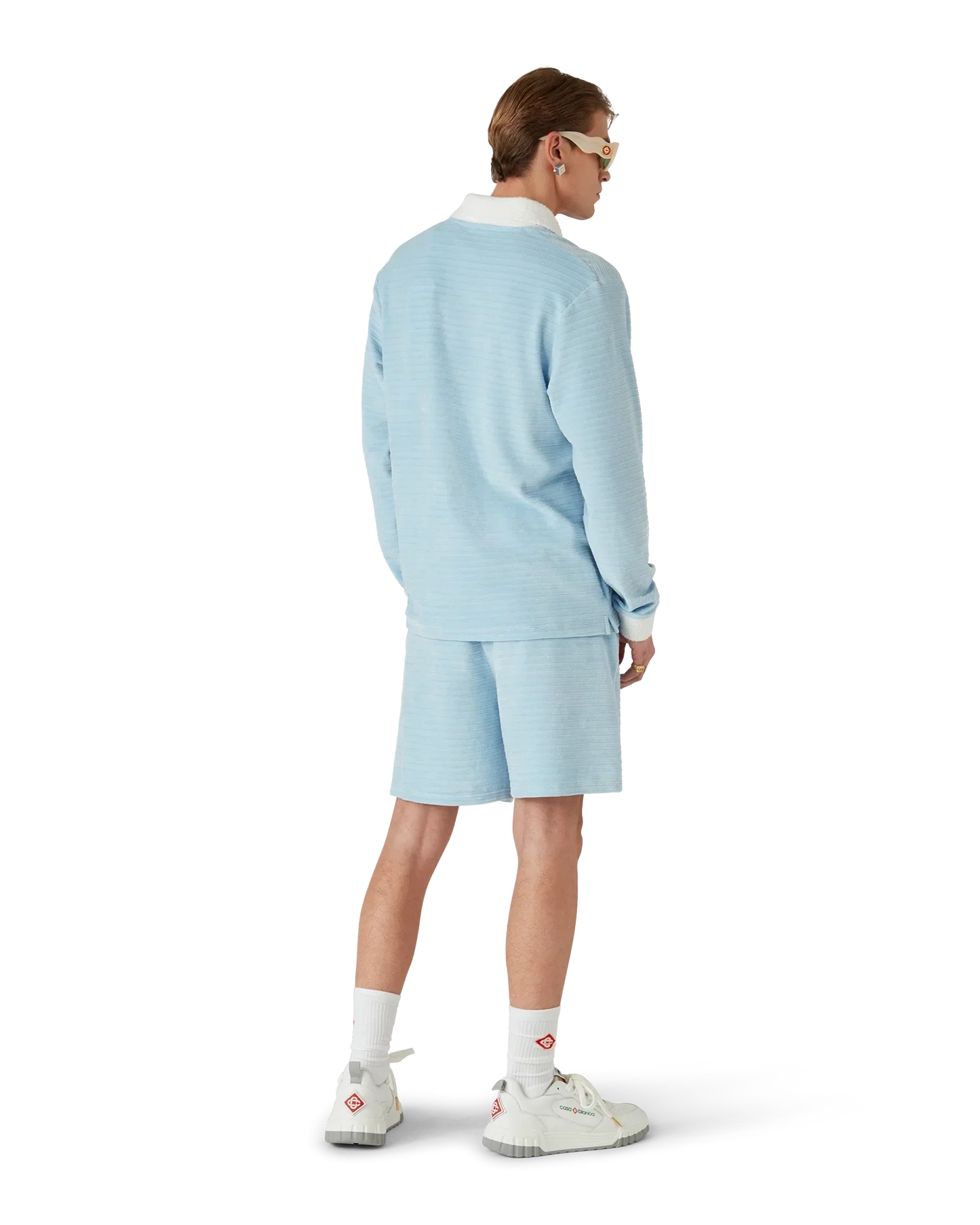 Velour Stripe Polo Shirt | Casablanca Paris | Image 3