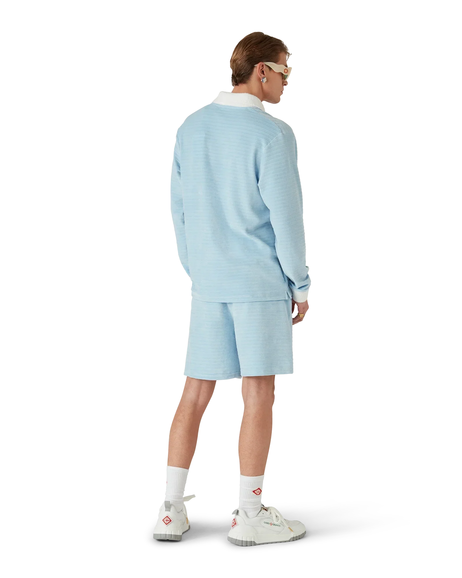 Velour Stripe Polo Shirt | Casablanca Paris | Image 3
