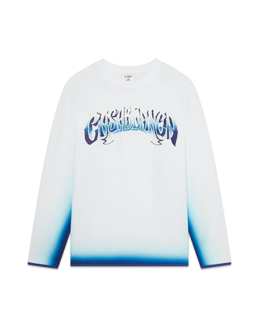 Blue Fade Long Sleeve T-Shirt | Casablanca Paris | Image 1