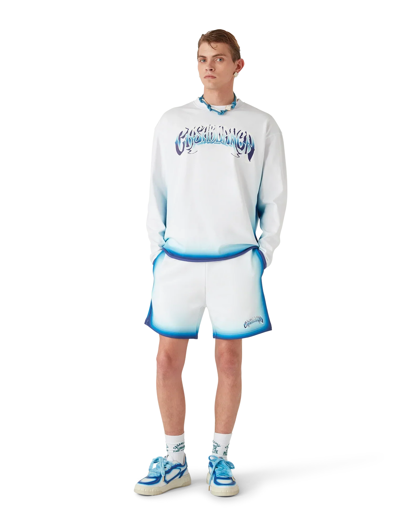 Blue Fade Long Sleeve T-Shirt | Casablanca Paris | Image 2