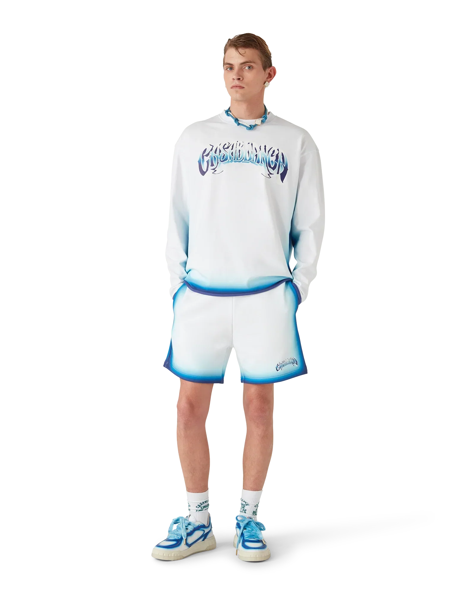 Blue Fade Long Sleeve T-Shirt | Casablanca Paris | Image 2