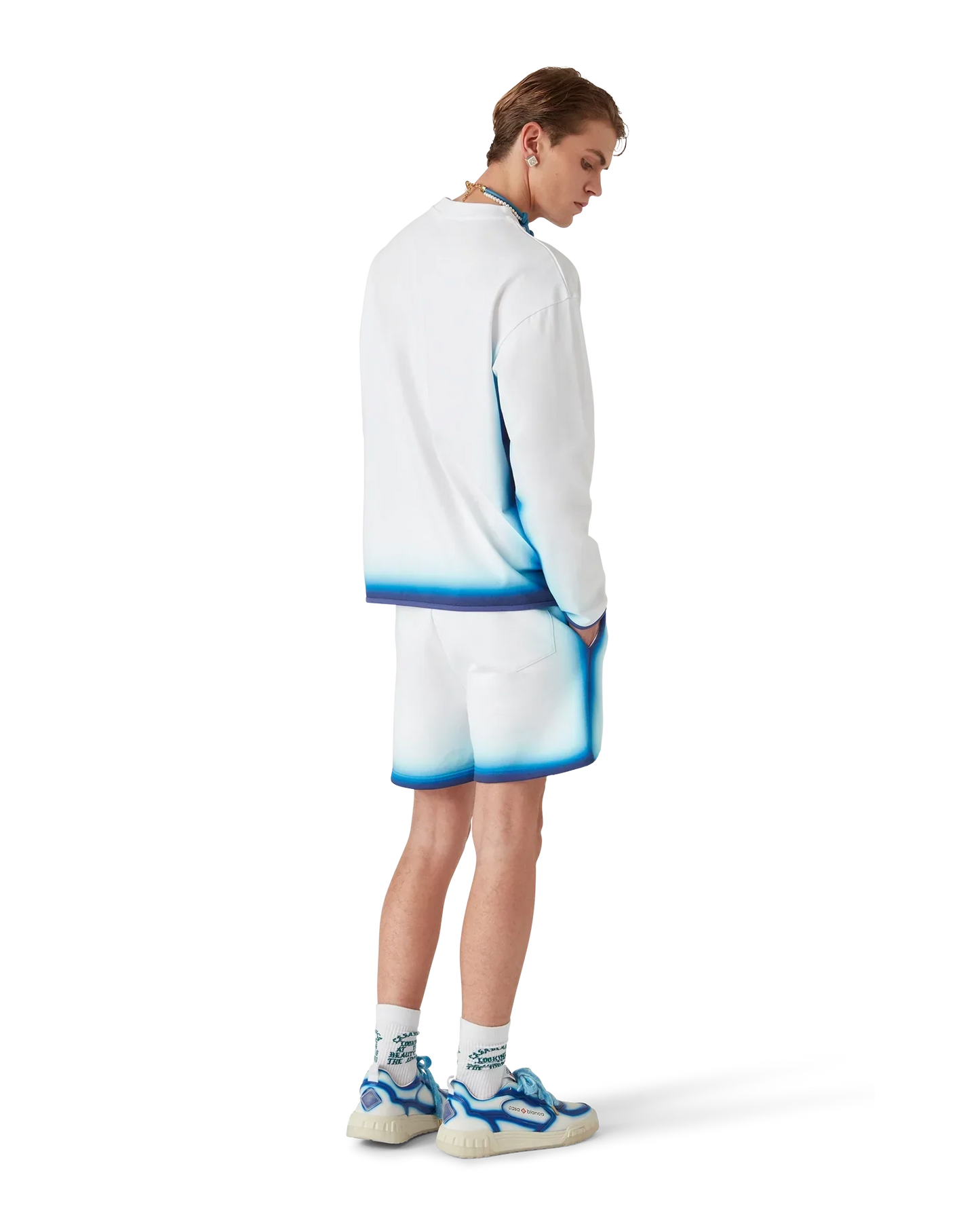Blue Fade Long Sleeve T-Shirt | Casablanca Paris | Image 3