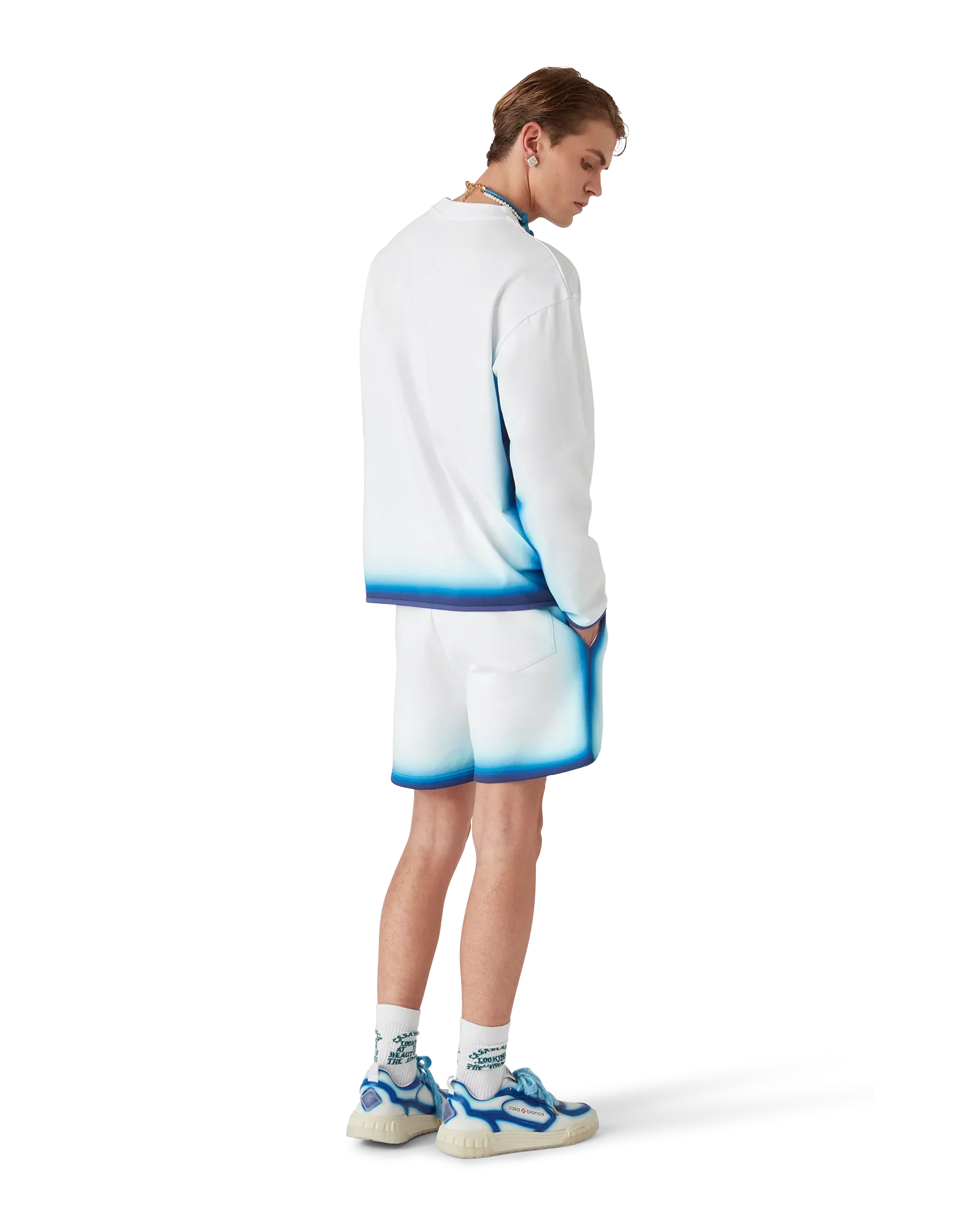 Blue Fade Long Sleeve T-Shirt | Casablanca Paris | Image 3