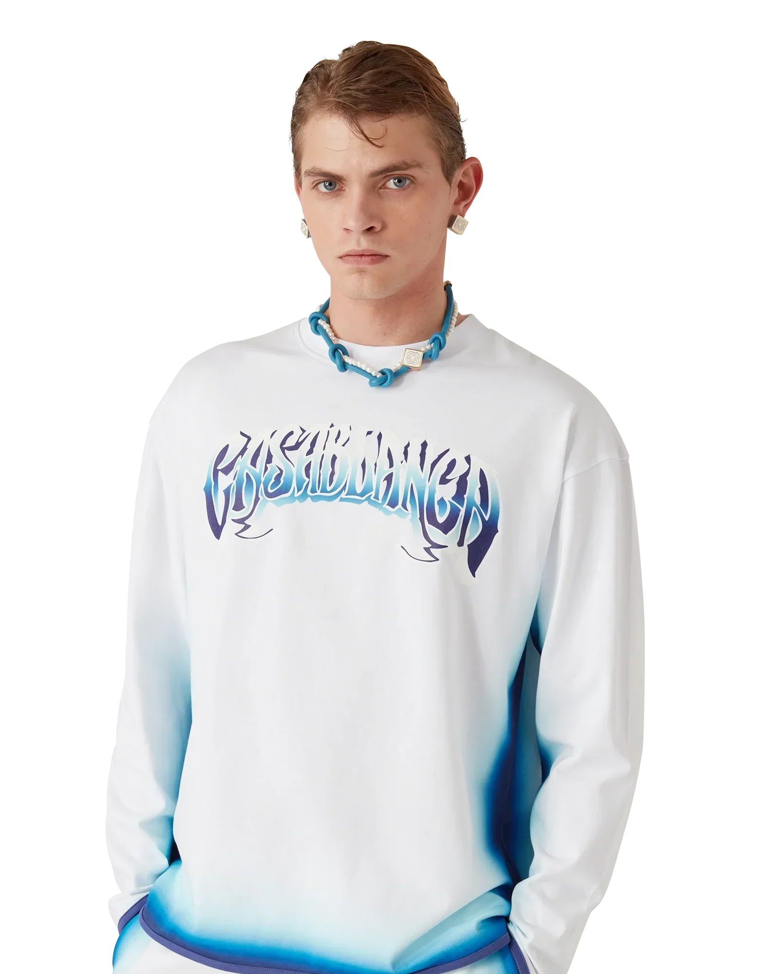 Blue Fade Long Sleeve T-Shirt | Casablanca Paris | Image 4