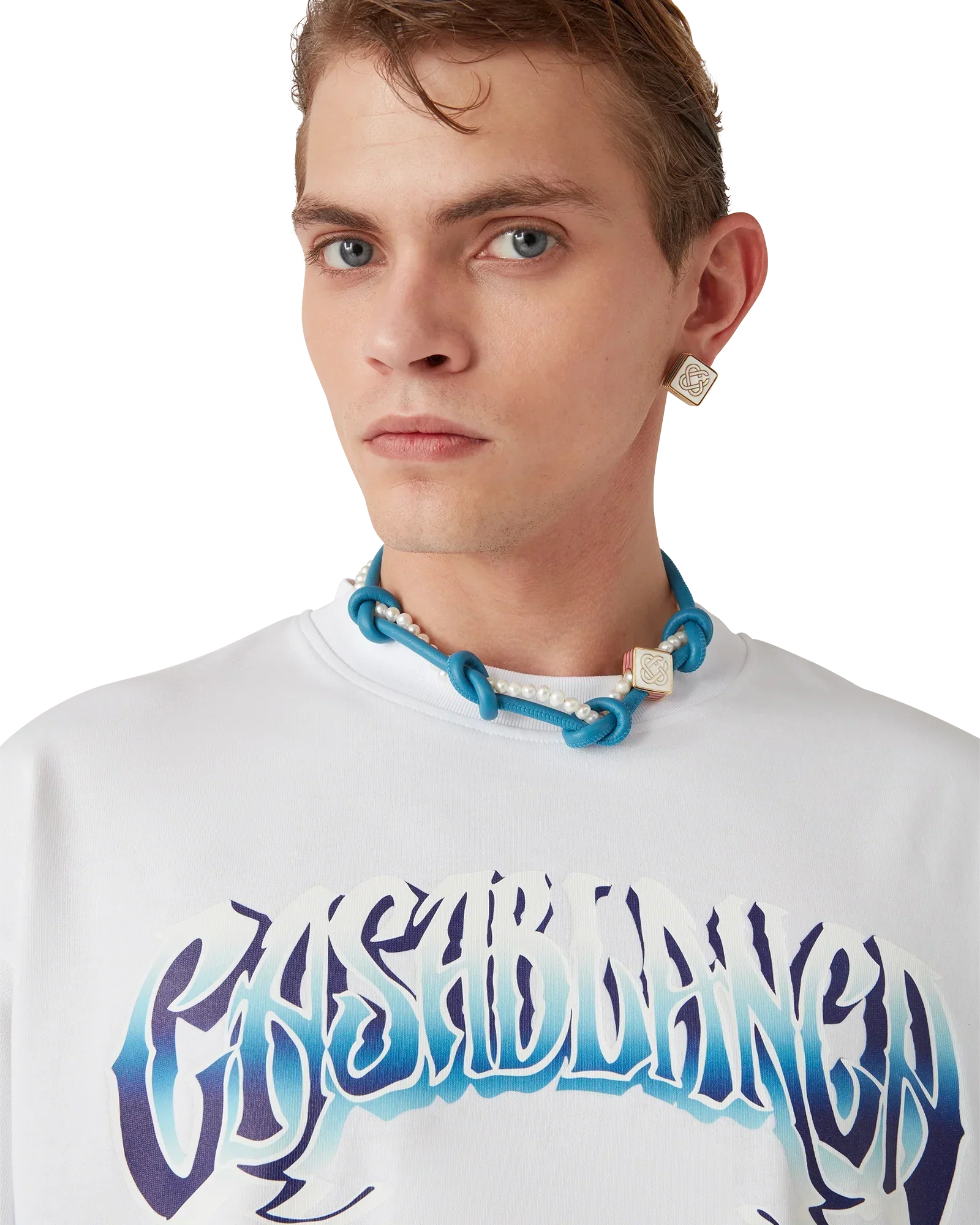 Blue Fade Long Sleeve T-Shirt | Casablanca Paris | Image 5